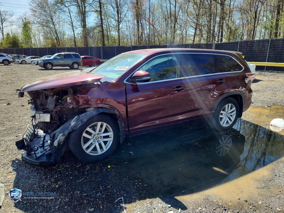 2016 TOYOTA HIGHLANDER LE – Lot 48598556 auction photo