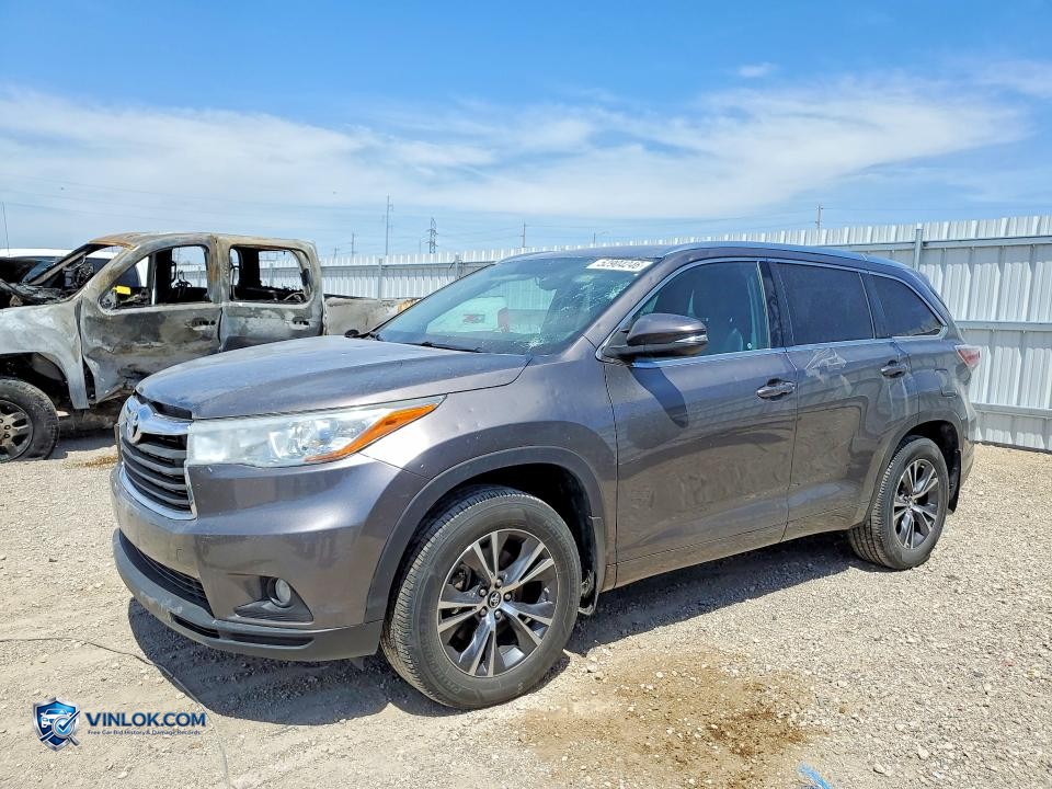 2016 TOYOTA HIGHLANDER XLE – Lot 52904246 auction photo