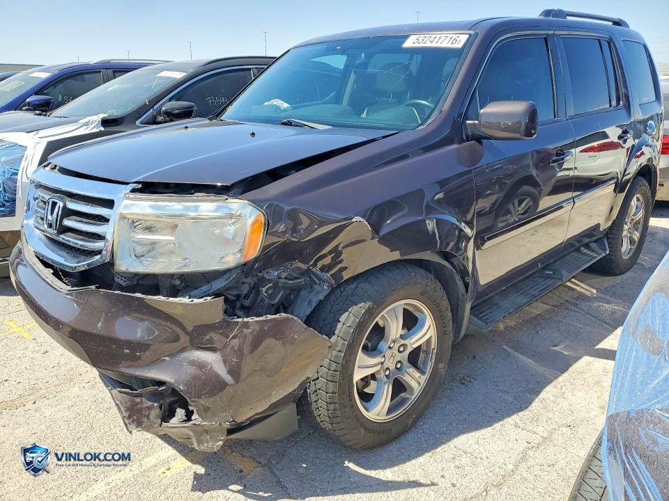 2013 HONDA PILOT EXL – Lot 53241716 auction photo