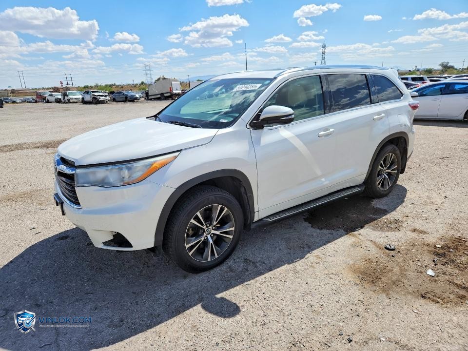 2016 TOYOTA HIGHLANDER XLE – Lot 53244286 auction photo