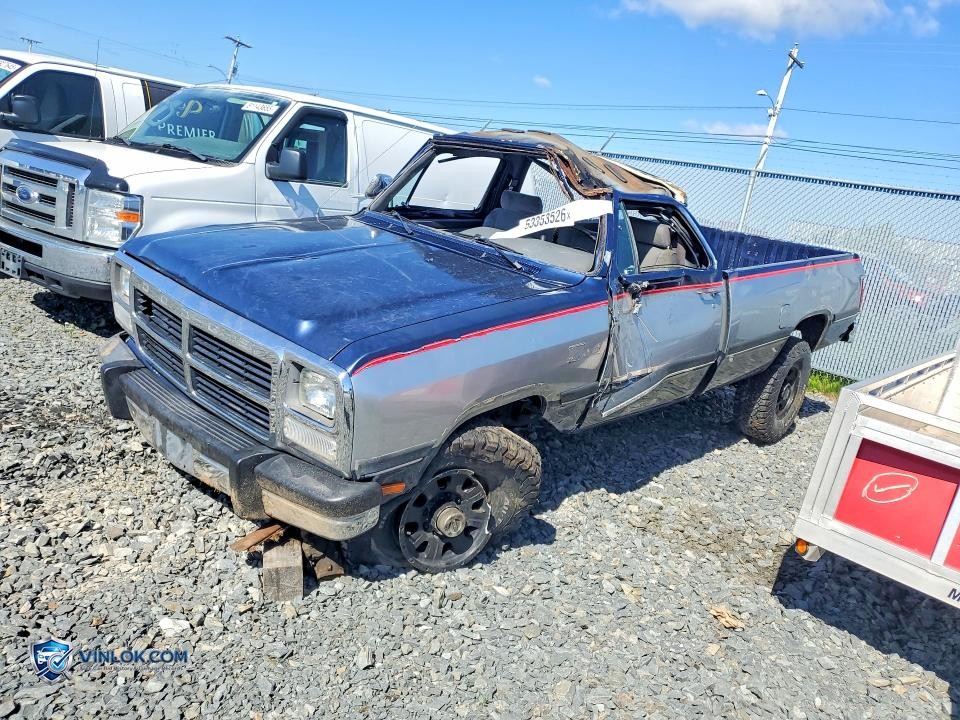 1992 DODGE W-SERIES W200 – Lot 53353526 auction photo