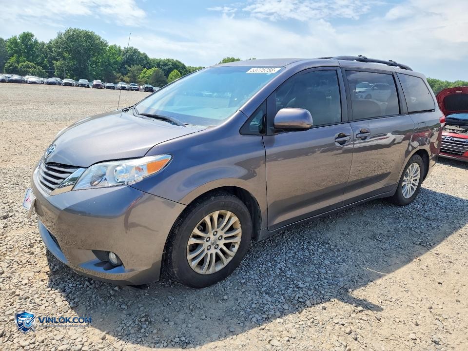 2014 TOYOTA SIENNA XLE 8-PASSENGER – Lot 53775756 auction photo