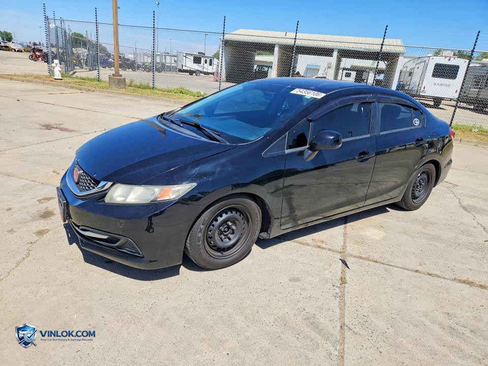 2013 HONDA CIVIC LX – Lot 54356106 auction photo