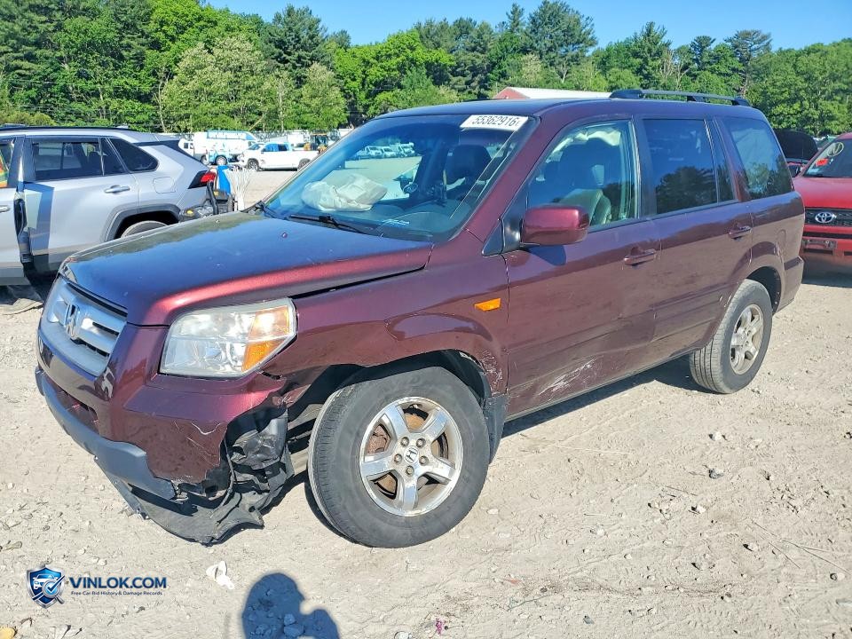 2007 HONDA PILOT EXL – Lot 55362916 auction photo