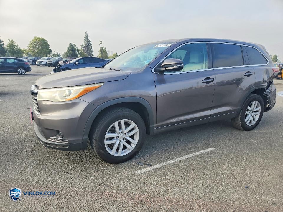 2015 TOYOTA HIGHLANDER LE – Lot 55451896 auction photo