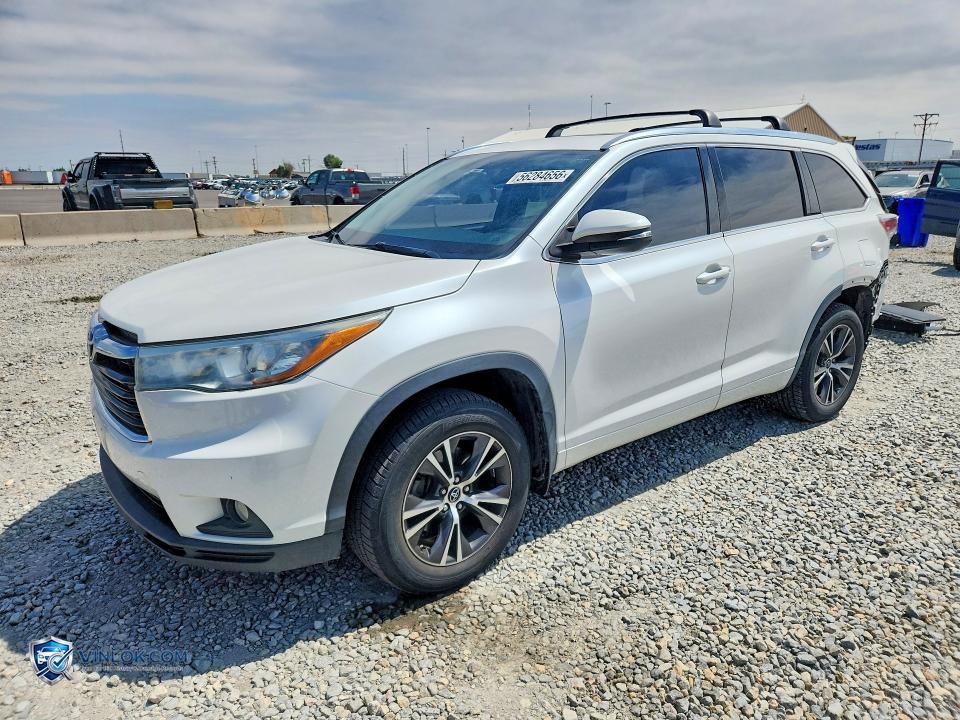 2016 TOYOTA HIGHLANDER XLE – Lot 56284656 auction photo