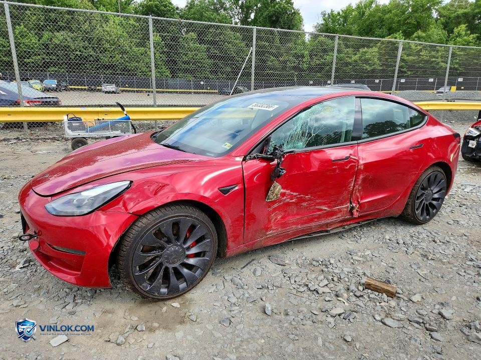2023 TESLA MODEL 3 – Lot 56332366 auction photo