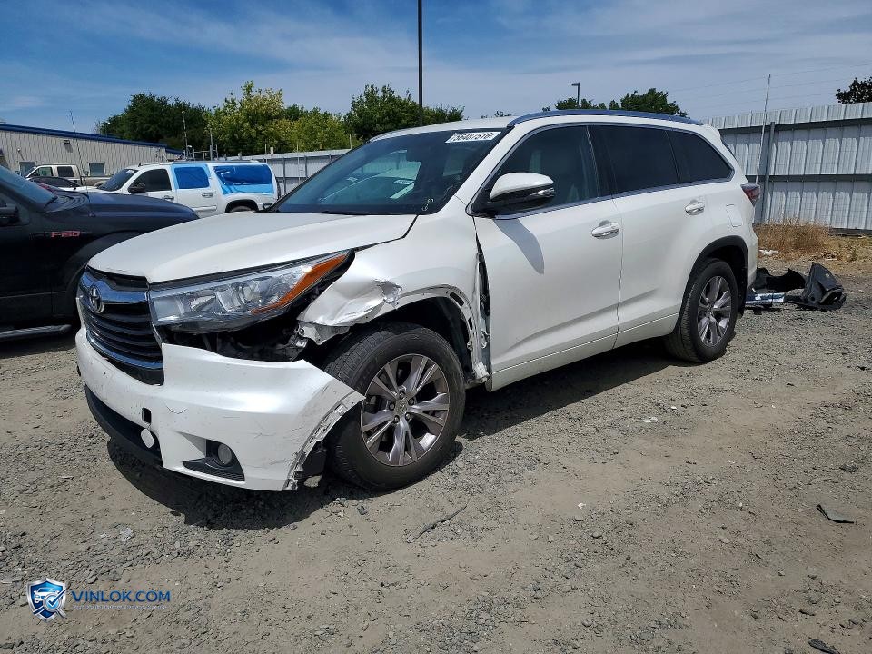 2015 TOYOTA HIGHLANDER XLE – Lot 56487516 auction photo