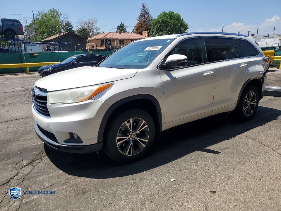 2016 TOYOTA HIGHLANDER XLE – Lot 56598186 auction photo