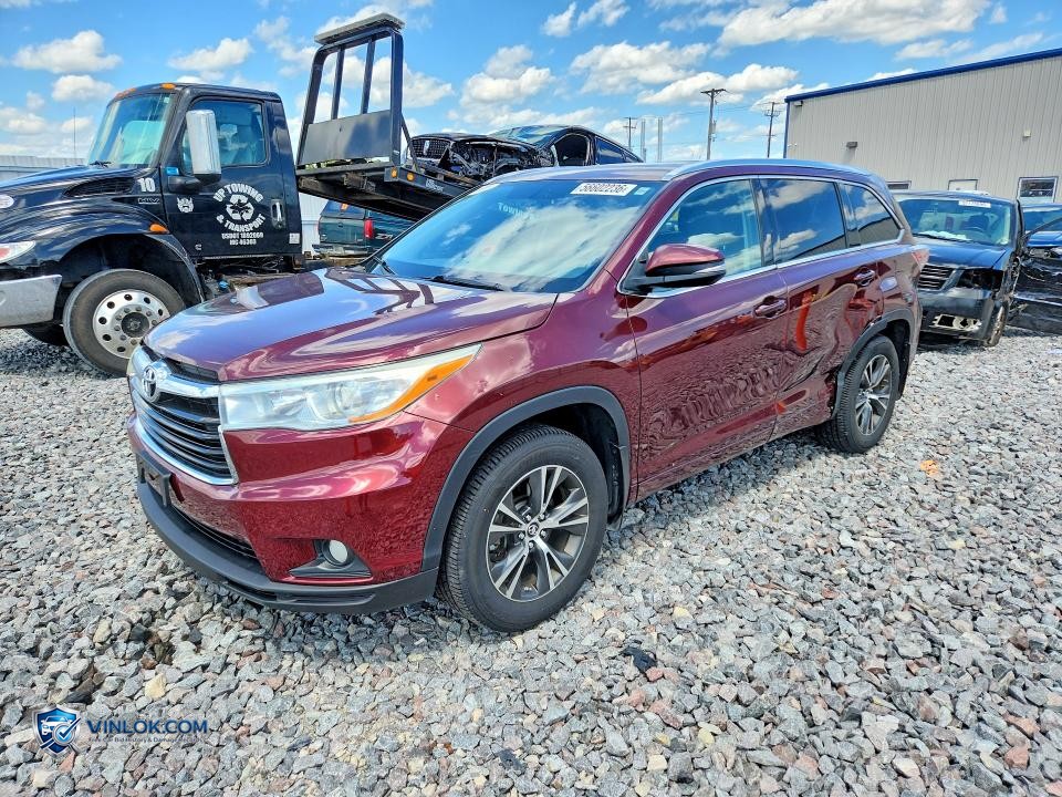 2016 TOYOTA HIGHLANDER XLE – Lot 56602236 auction photo