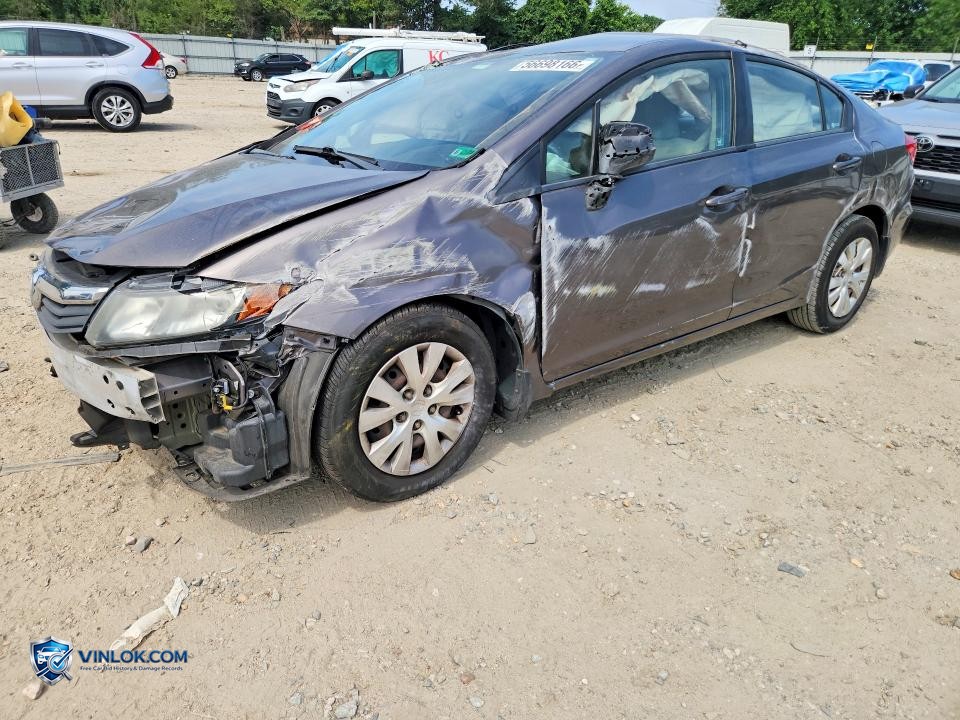 2012 HONDA CIVIC – Lot 56698166 auction photo