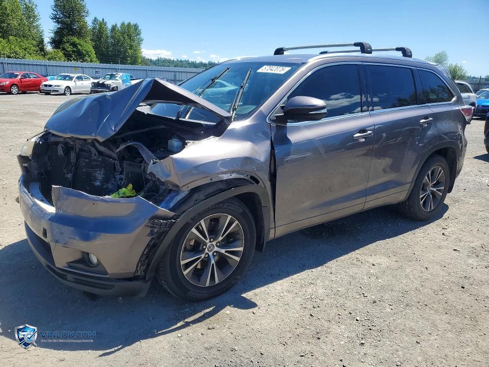 2016 TOYOTA HIGHLANDER XLE – Lot 57042076 auction photo