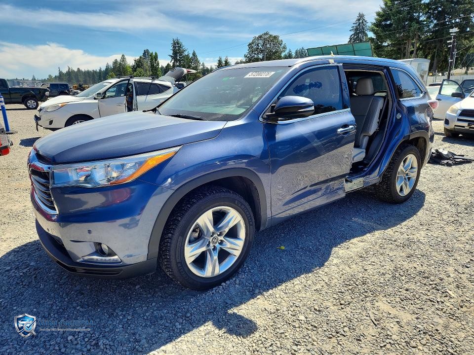 2016 TOYOTA HIGHLANDER LIMITED – Lot 57200276 auction photo