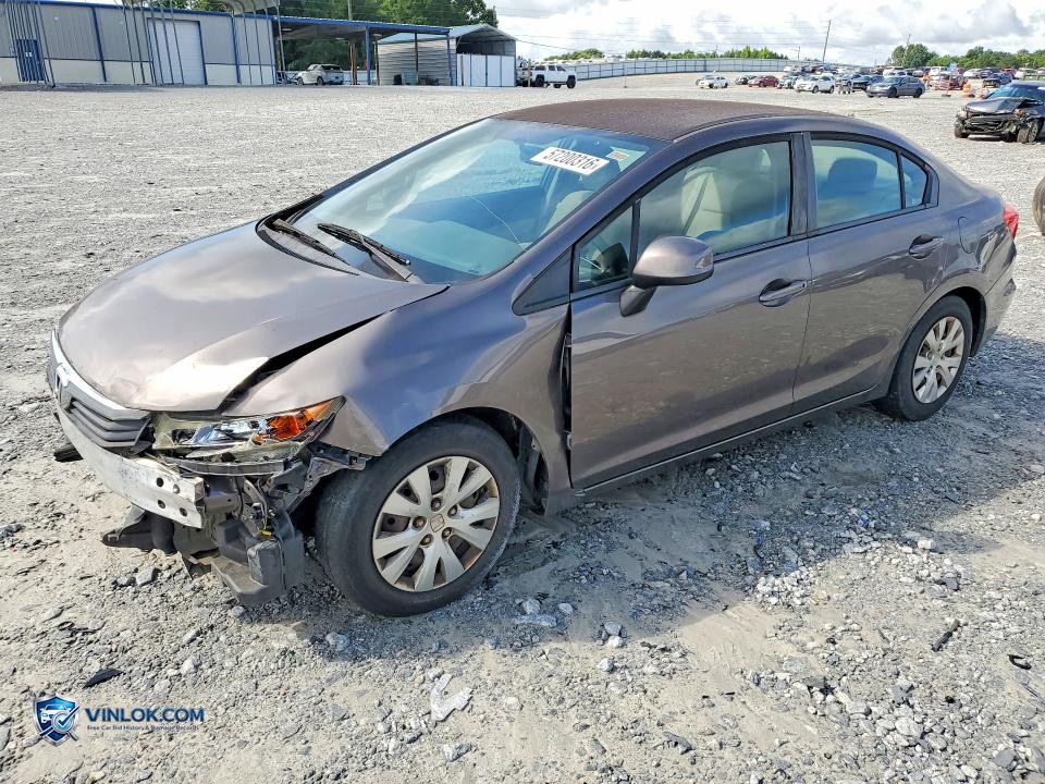 2012 HONDA CIVIC LX – Lot 57200316 auction photo