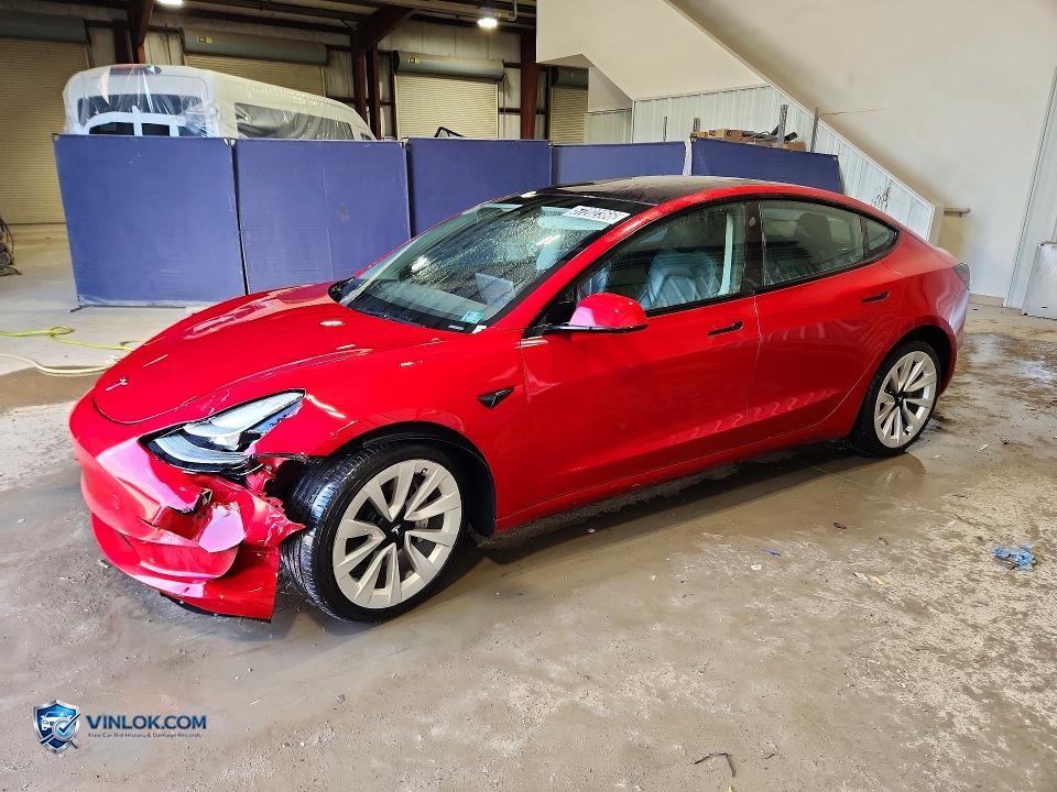 2022 TESLA MODEL 3 – Lot 57202366 auction photo