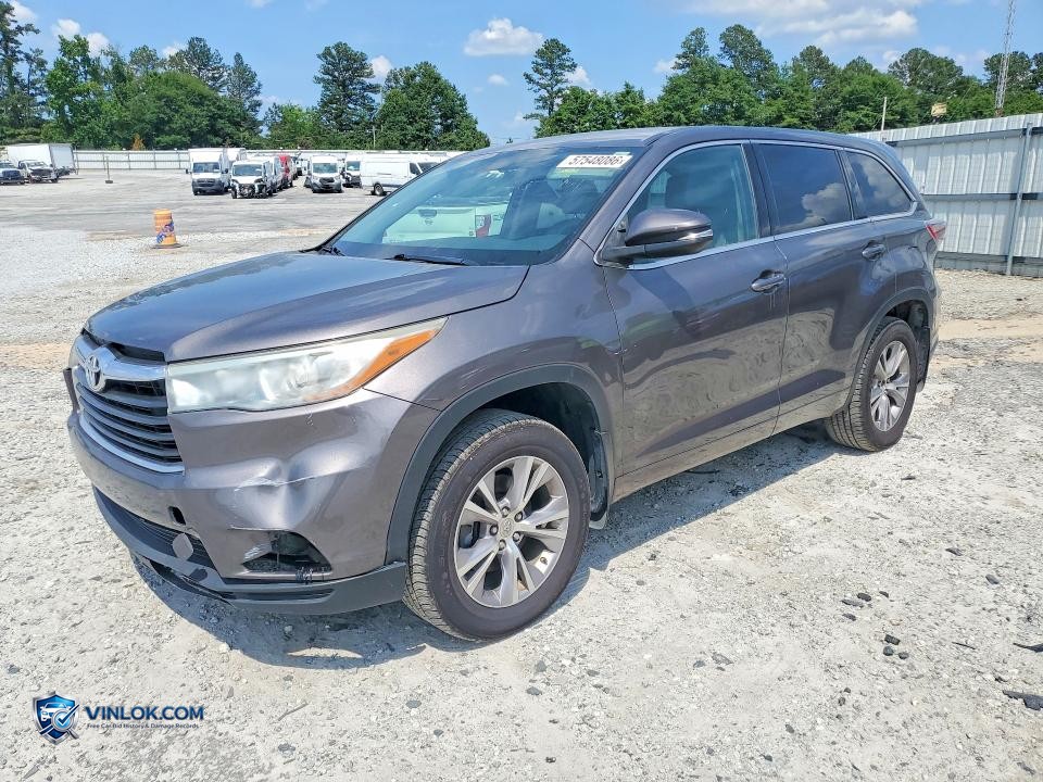2015 TOYOTA HIGHLANDER LE PLUS – Lot 57548086 auction photo
