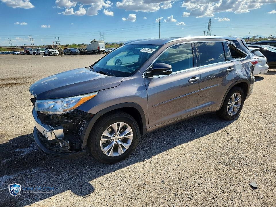 2015 TOYOTA HIGHLANDER XLE – Lot 57551526 auction photo