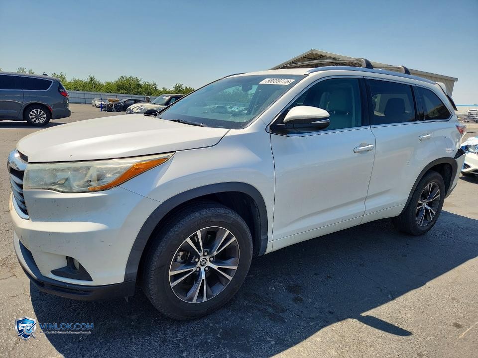 2016 TOYOTA HIGHLANDER XLE – Lot 58039776 auction photo