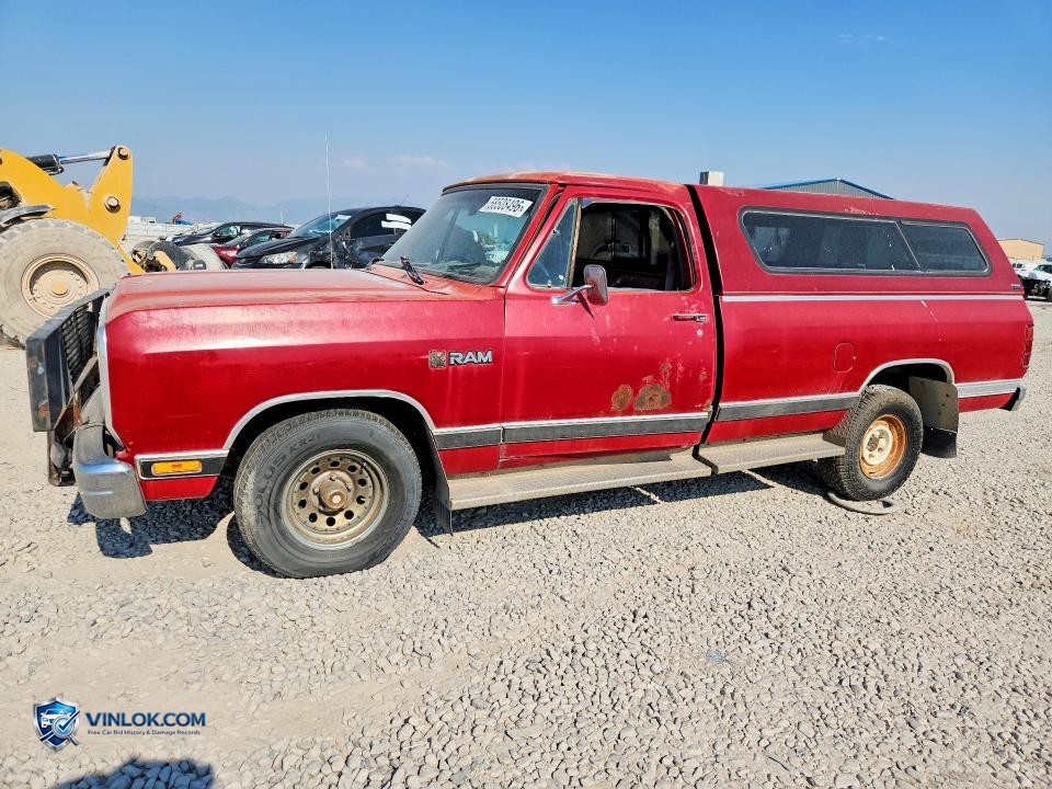 1989 DODGE D-SERIES D100 – Lot 58508496 auction photo