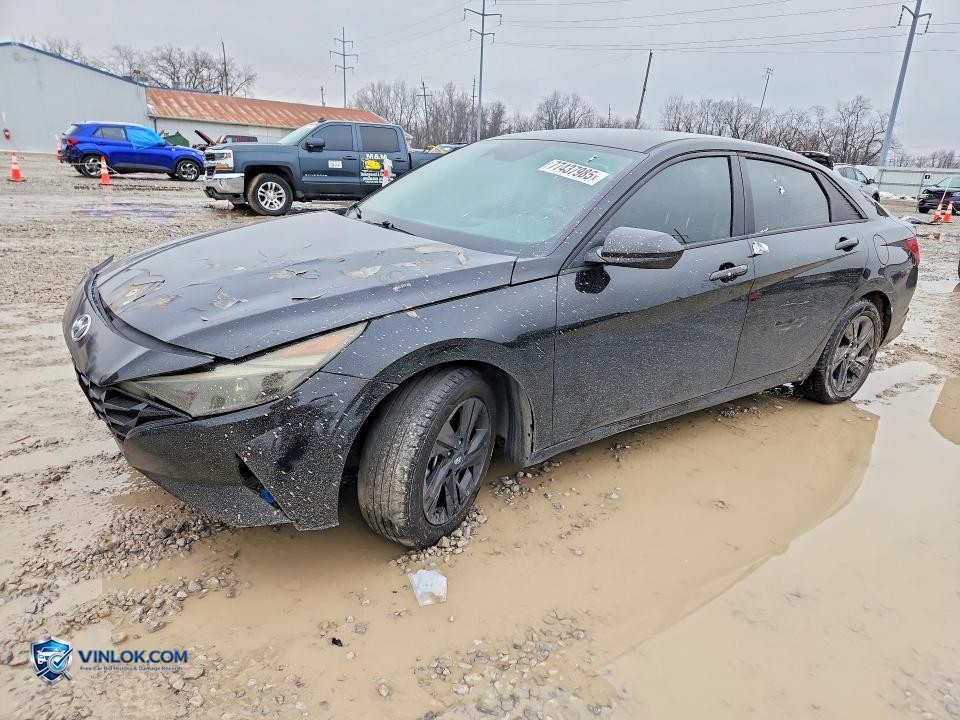 2023 HYUNDAI ELANTRA HYBRID 4D SEDAN BLUE – Lot 77437985 auction photo