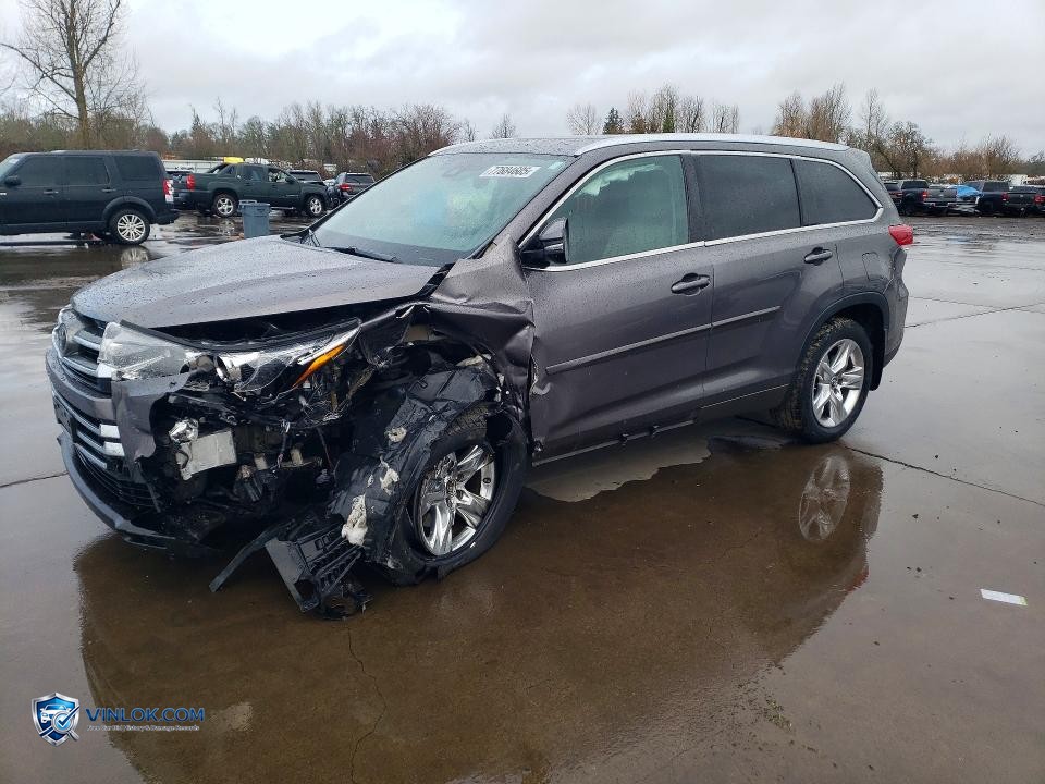 2017 TOYOTA HIGHLANDER LIMITED – Lot 77684605 auction photo