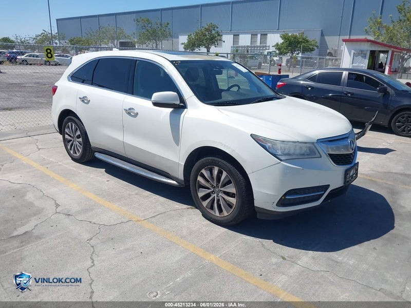 2016 ACURA MDX TECHNOLOGY   ACURAWATCH PLUS PACKAGES/TECHNOLOGY PACKAGE – Lot 45213234 auction photo