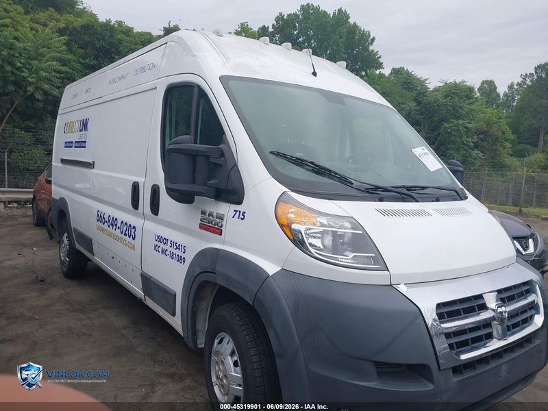 2017 RAM PROMASTER 2500 HIGH ROOF 159 WB – Lot 45319901 auction photo