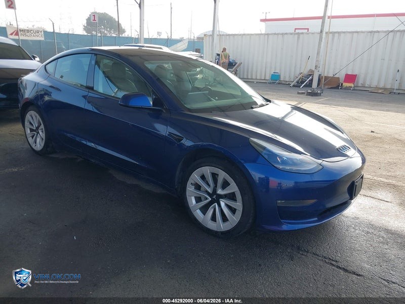 2022 TESLA MODEL 3 – Lot 45789836 auction photo